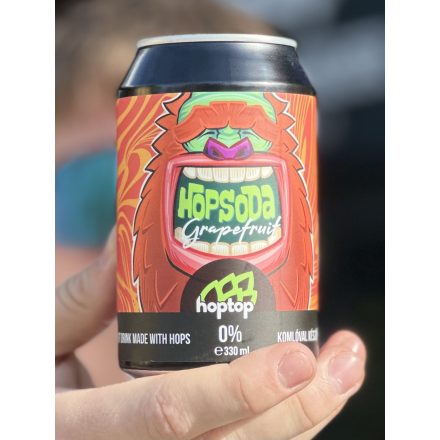 Hopsoda Pink Grapefruit 0% – Komlóval készült szénsavas üdítőital